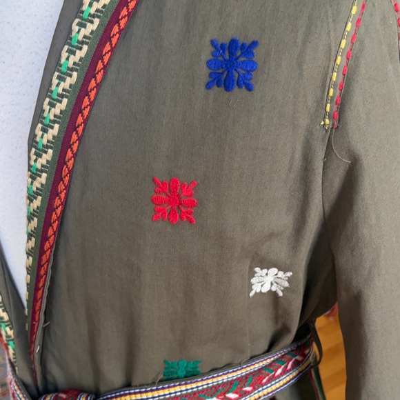 Zara Olive Green Embroidered Utility Jacket - Picture 4 of 8